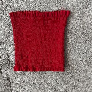 Red Smocked Tube Top